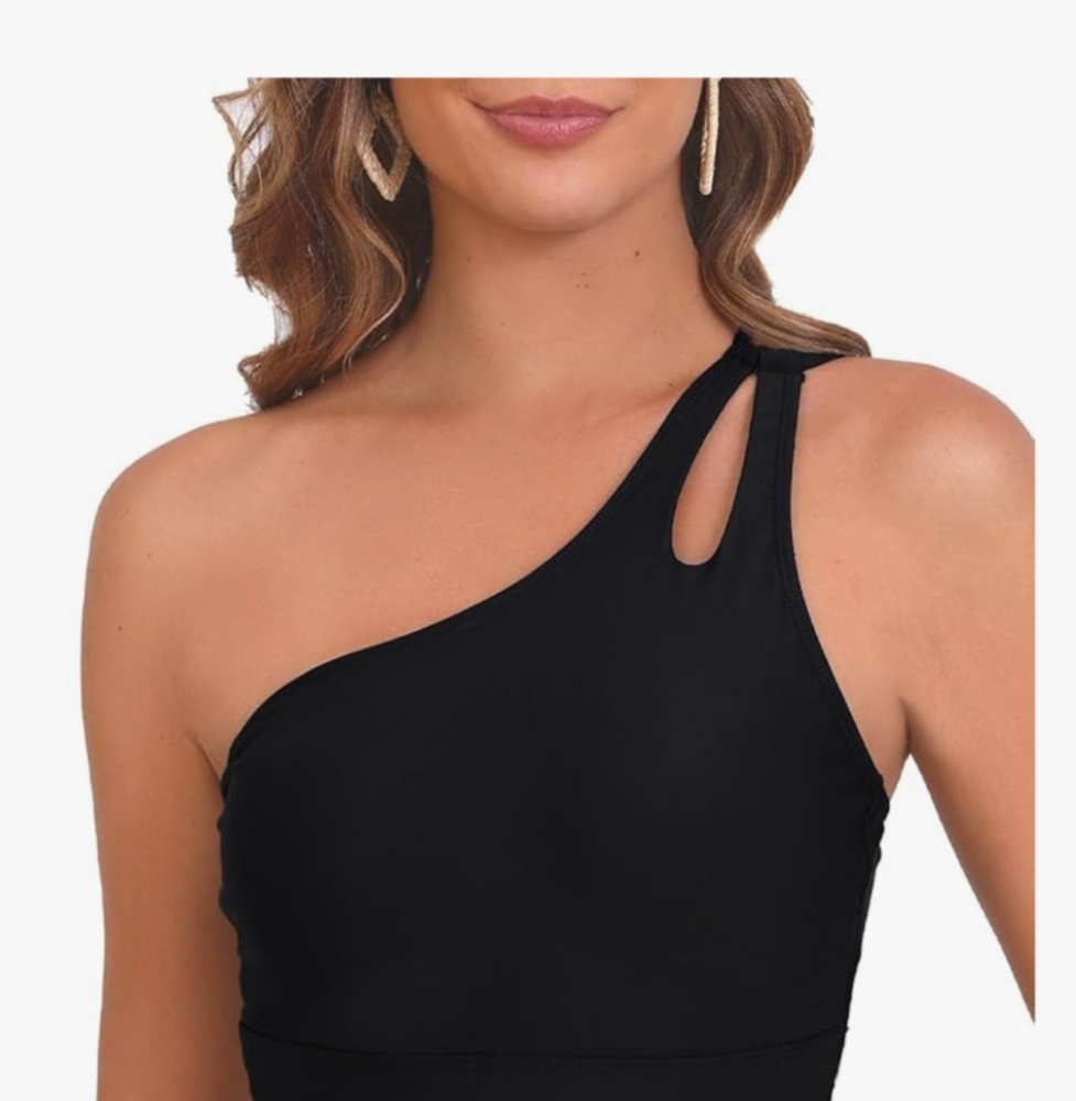 Black Asymmetrical Bikini with Cutout